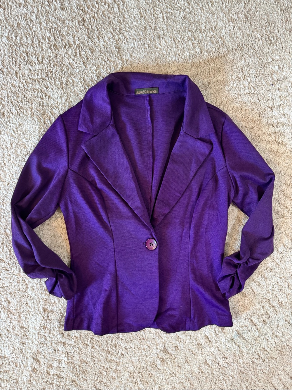 Auline Collection Purple single button 3/4 sleeve blazer - size S - EUC!